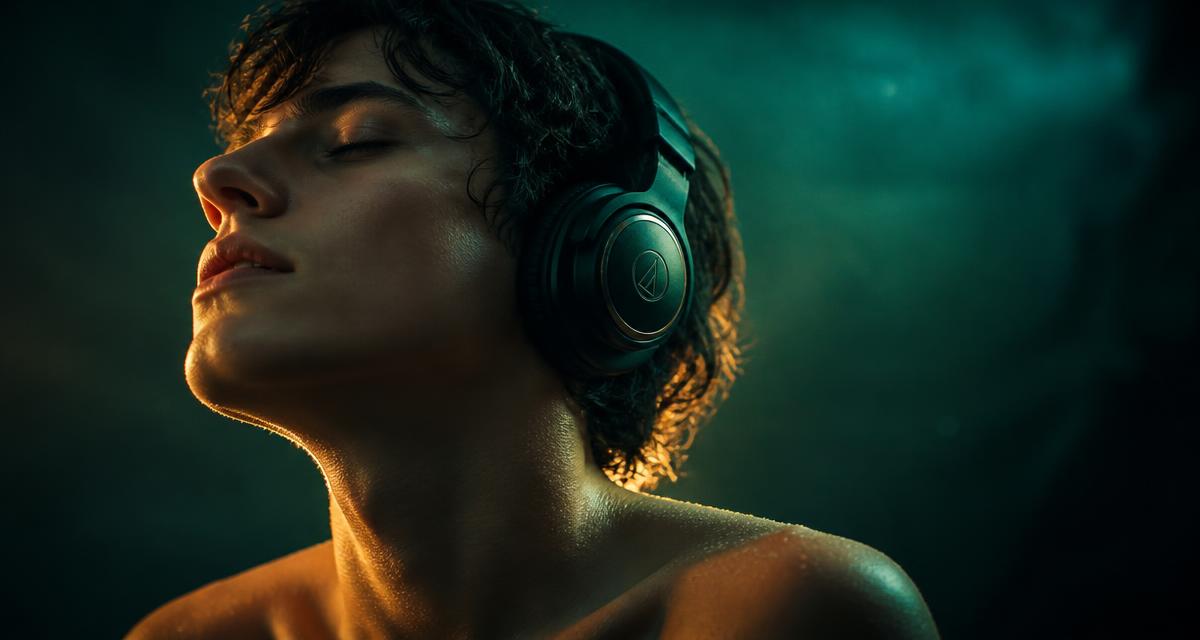 person feeling chills and goosebumps while listening to emotional music