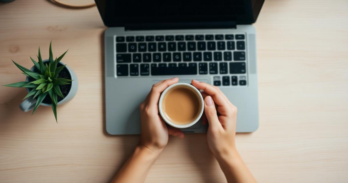 person taking a calm five-minute break to reduce stress during a busy day