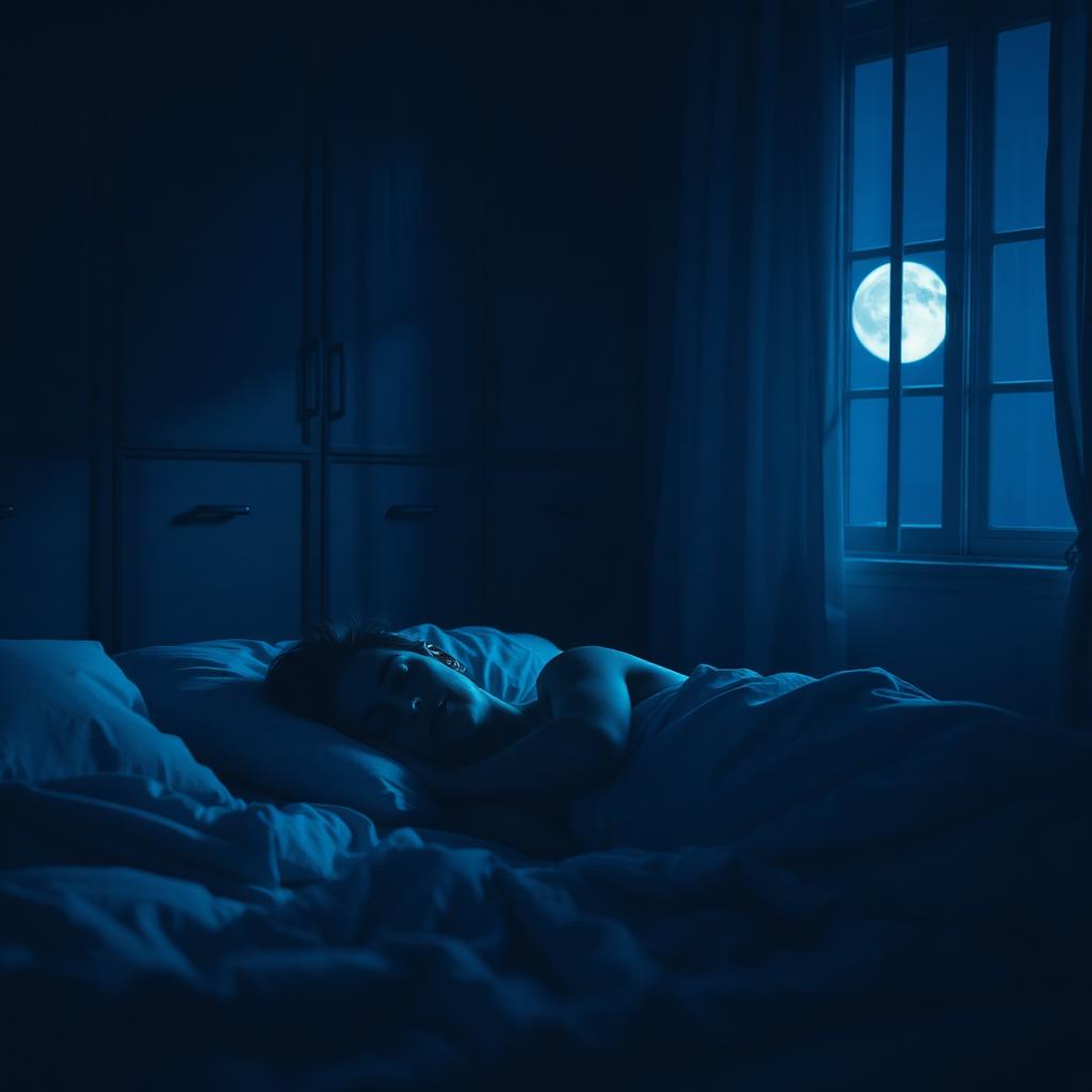 Person sleeping peacefully with relaxing music